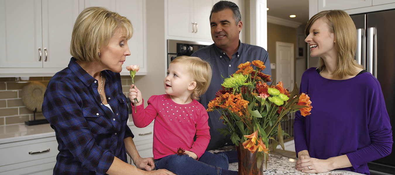 family in kitchen