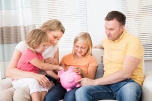 Family Saving Money